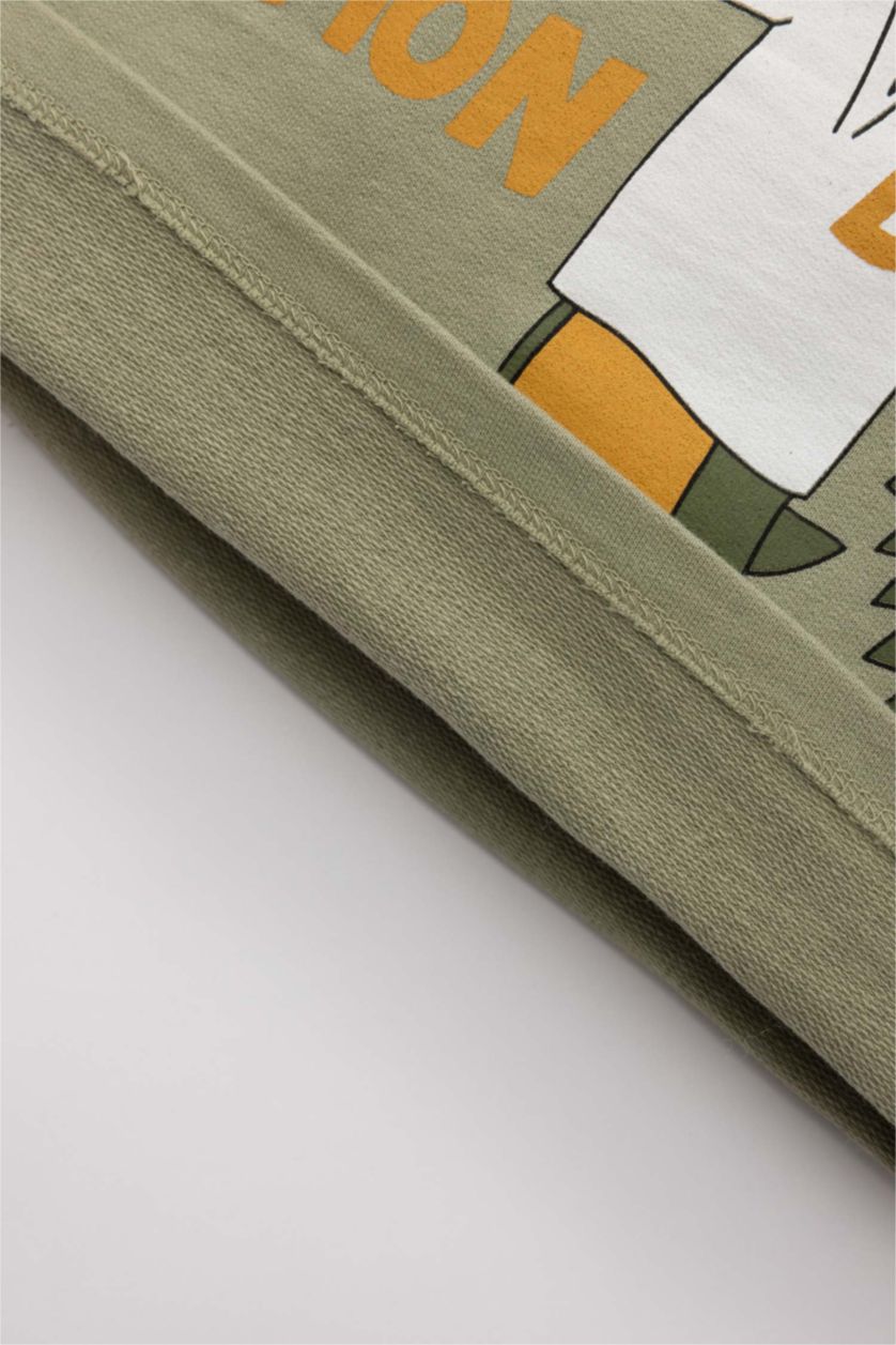 BABY BOY Light Khaki Baby Boy Dinosaur Printed Sweatshirt Sweatpants 2 Piece Set