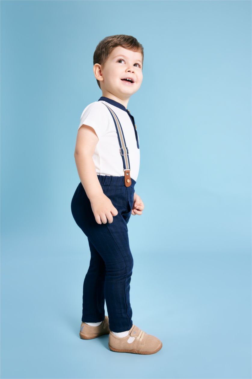 BABY BOY NAVY Baby Boy Muslin Trousers 2 Piece Set