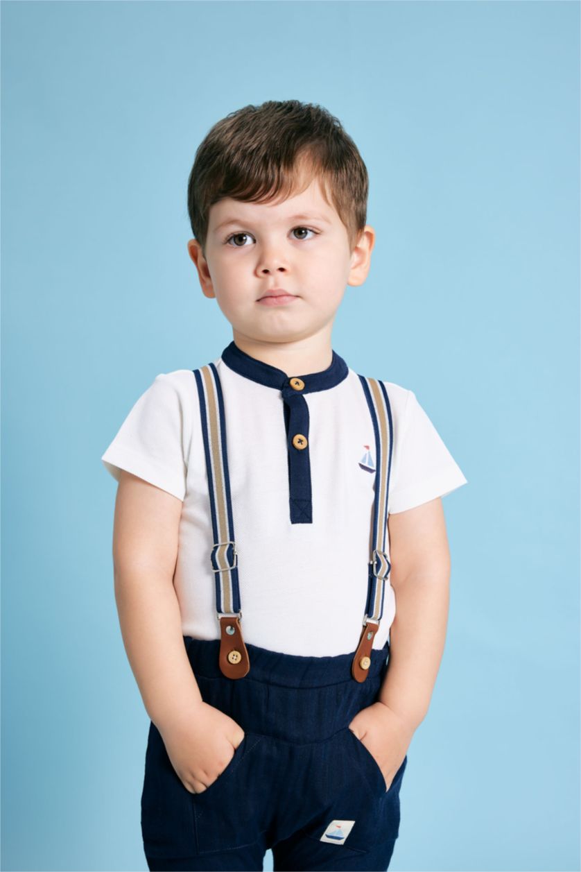 BABY BOY NAVY Baby Boy Muslin Trousers 2 Piece Set