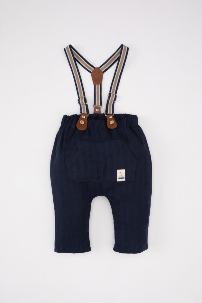 BABY BOY NAVY Baby Boy Muslin Trousers 2 Piece Set