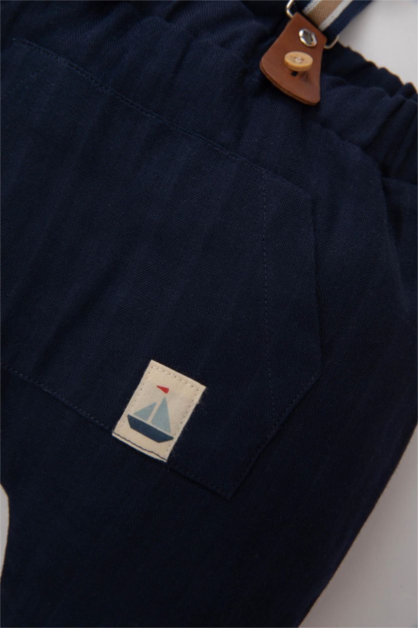 BABY BOY NAVY Baby Boy Muslin Trousers 2 Piece Set
