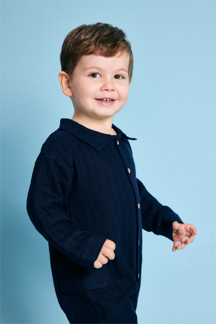 BABY GIRL NAVY Baby Boy Newborn Muslin Jumpsuit