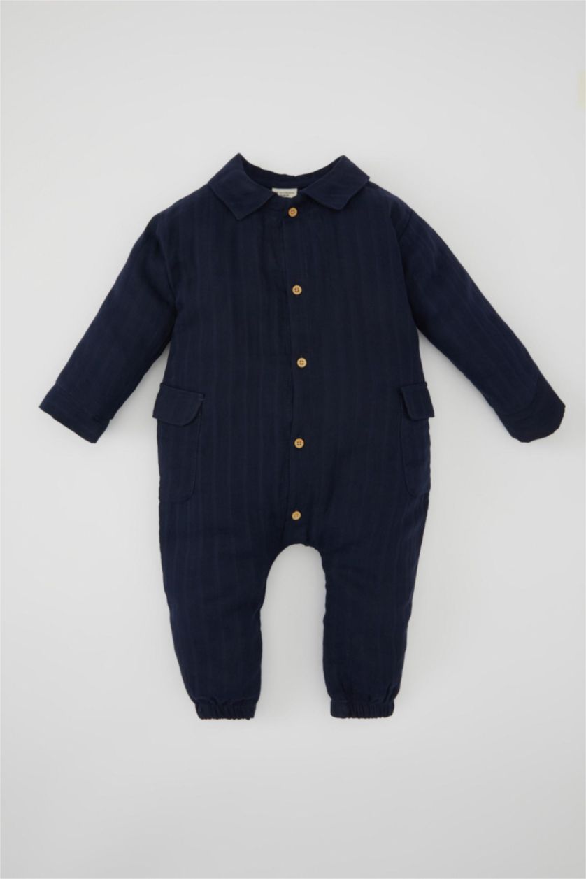 BABY GIRL NAVY Baby Boy Newborn Muslin Jumpsuit