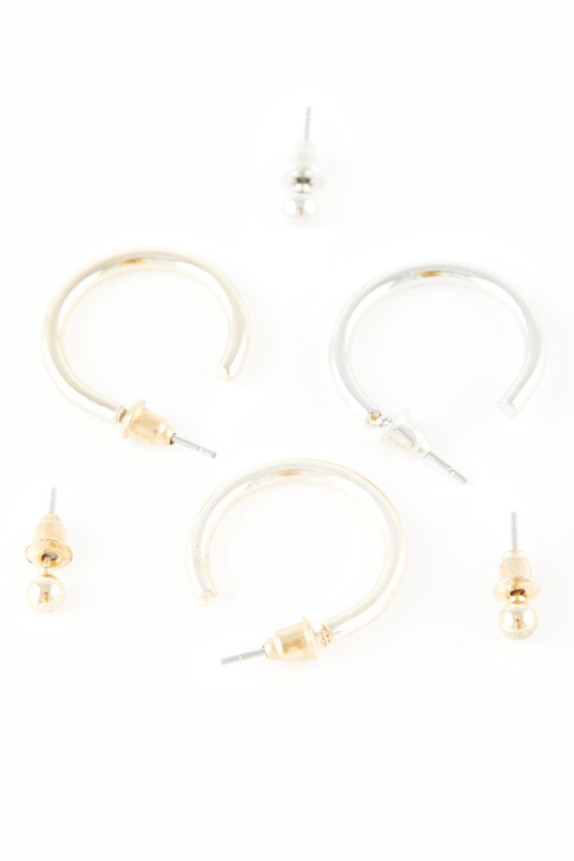 WOMAN MIXED Woman 6 Piece Hoop Earrings