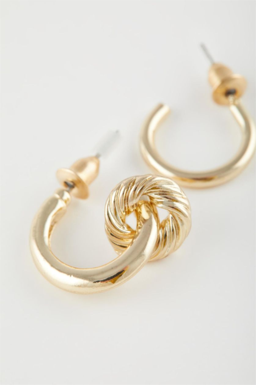 Kadın Altın Kadın 2'li Gold Halka Küpe