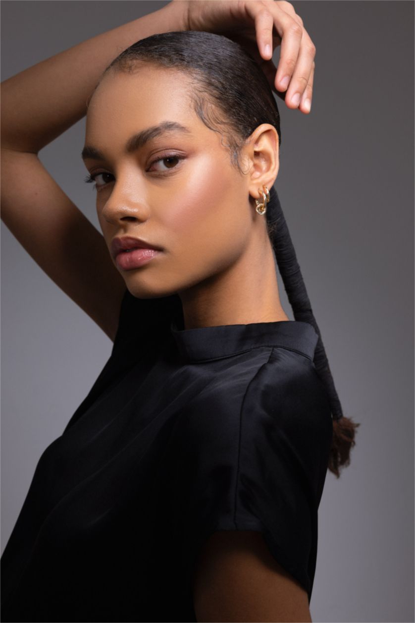 Kadın Altın Kadın 2'li Gold Halka Küpe