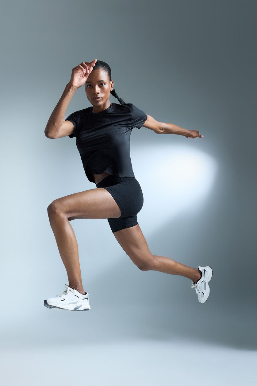 Kadın Siyah Biker Beli Saran Sporcu Tayt