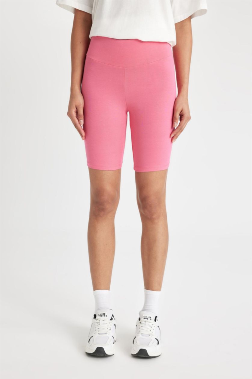 Kadın Pembe Biker Beli Saran Sporcu Tayt