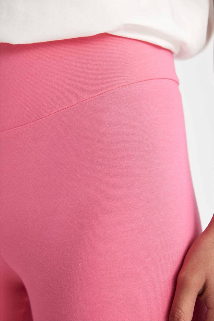 Kadın Pembe Biker Beli Saran Sporcu Tayt