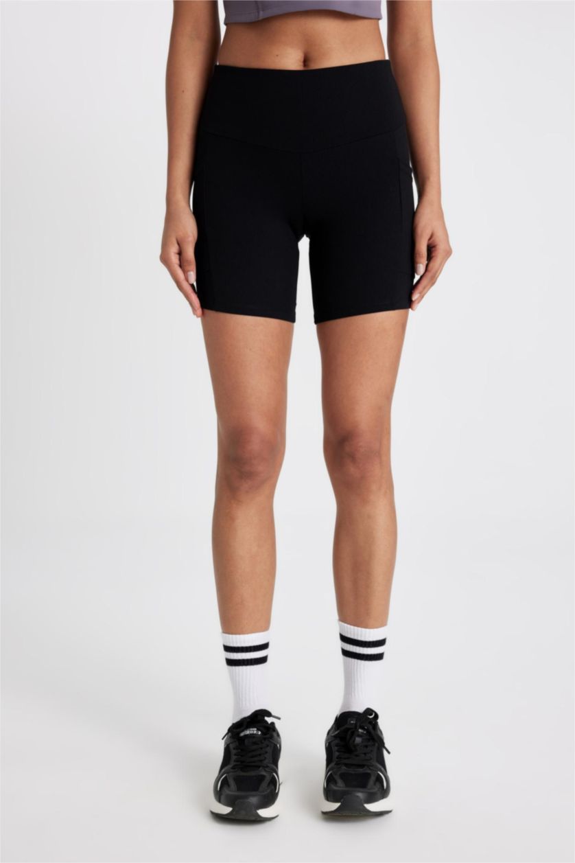 Kadın Siyah Bıker Beli Saran Sporcu Biker