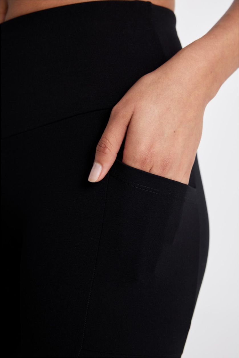 Kadın Siyah Bıker Beli Saran Sporcu Biker