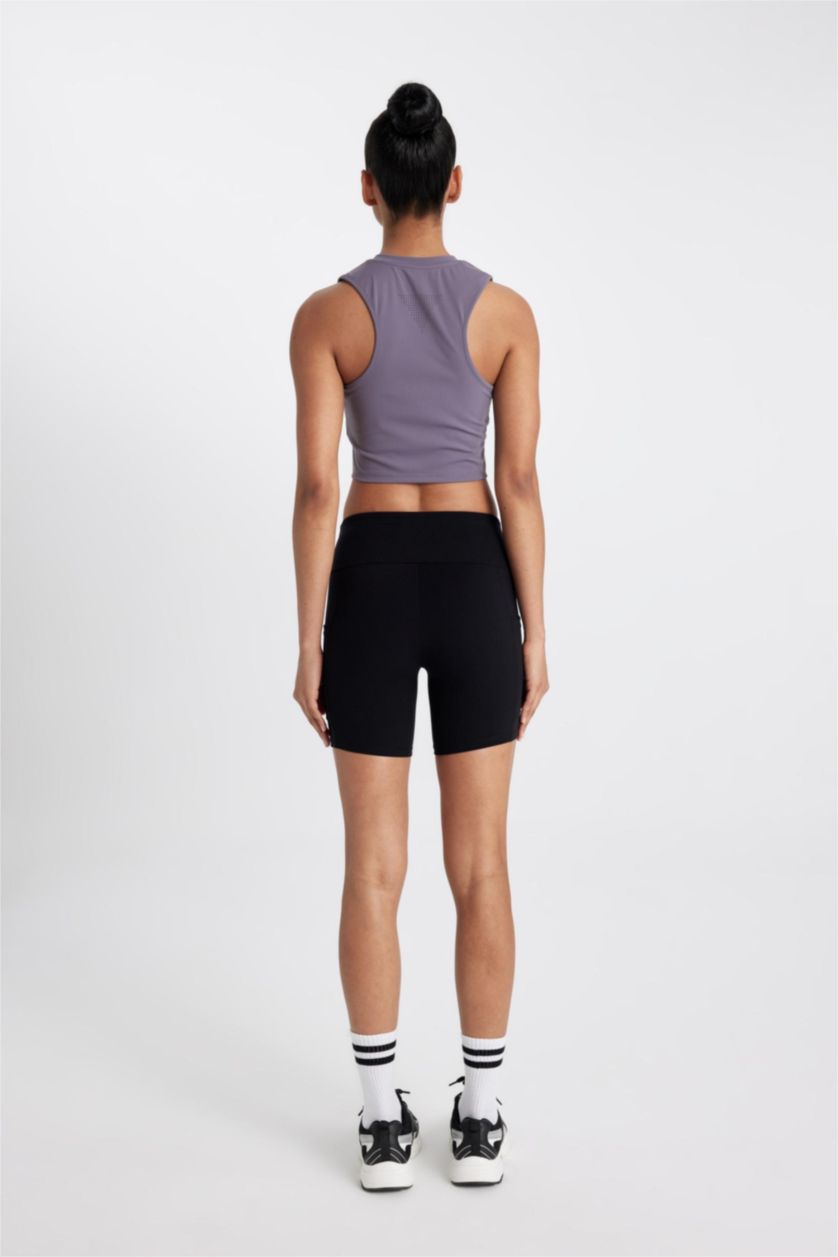 Kadın Siyah Bıker Beli Saran Sporcu Biker