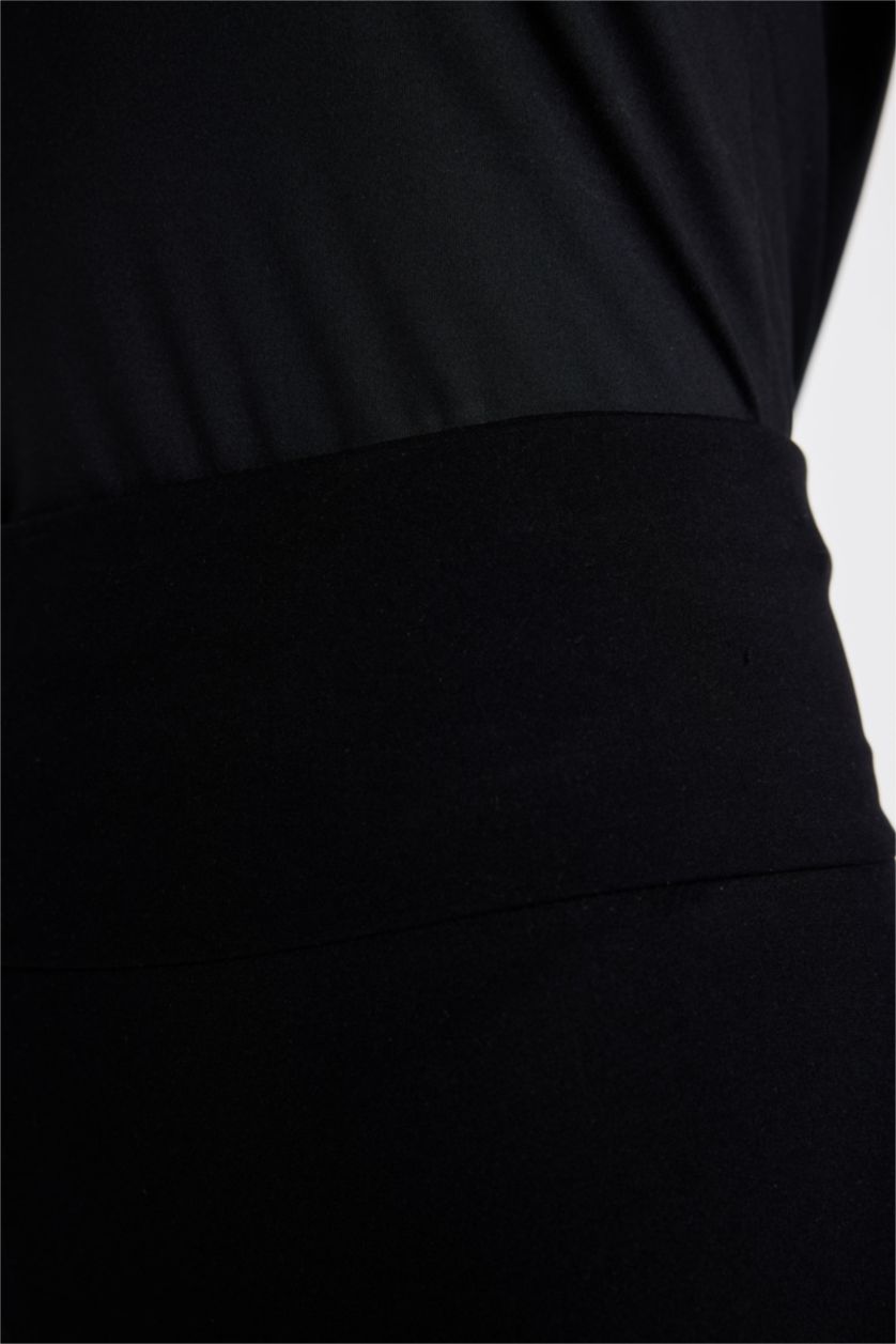 WOMAN Black DeFactoFit Biker Waist Wrap Leggings