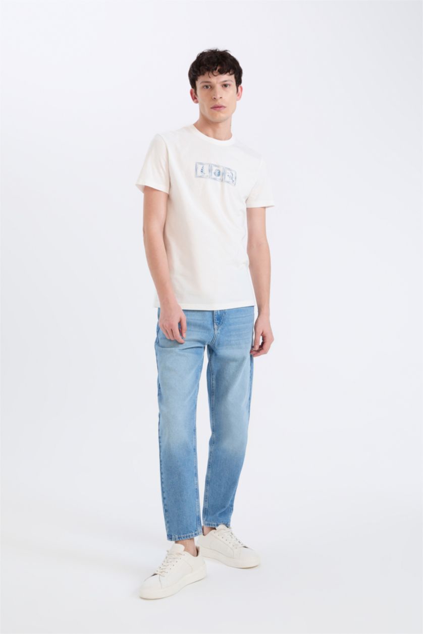 رجالي أزرق بنطلون جينز 90’S سليم فيت برجل ضيقة