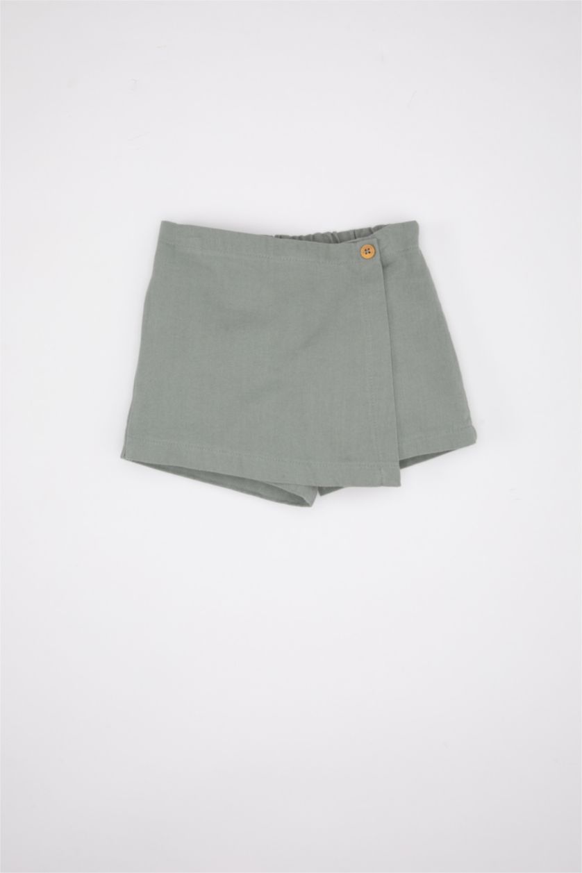 BÉBÉ FILLE Vert Clair Ensemble De Blouse, Short et Jupe Gabardine avec Chaussettes pour Bébé Fille - 3 Pièces