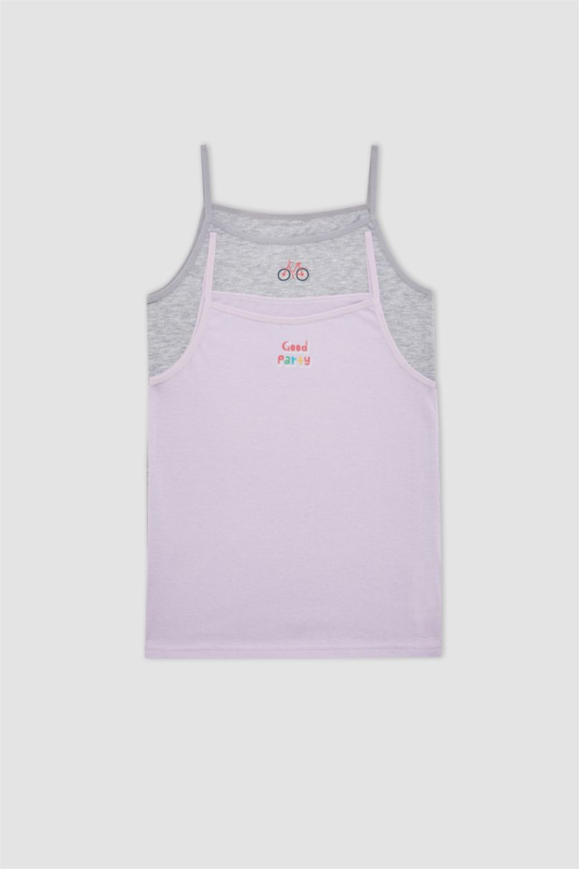 بناتي أرجواني أندر شيرت بناتي قصة عادية - قطعتين