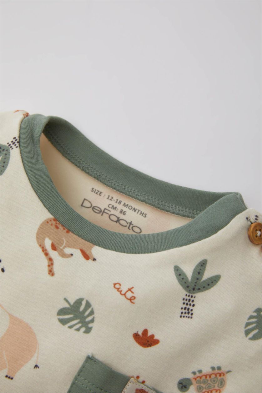 BÉBÉ GARÇON Blanc Ensemble De Sweatshirt Et Pantalon Jogging à Imprimé Safari Pour Bébé Garçon