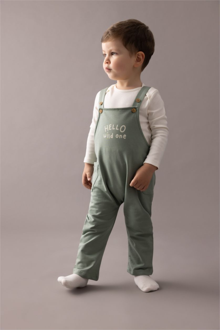 BABY GIRL White Baby Boy Top and Salopet 2 Piece Set