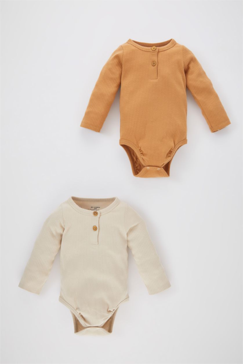 BABY GIRL Camel Baby Boy Newborn Collar Ribbed Camisole 2 Piece Snap Body