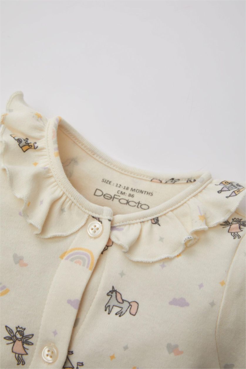 BABY GIRL Ecru Baby Girl Newborn Jumpsuit Hair Band 2 Piece Set