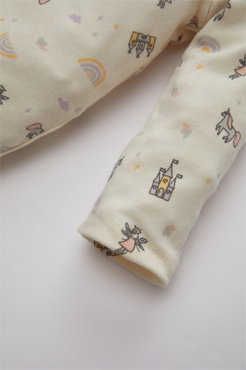 BABY GIRL Ecru Baby Girl Newborn Jumpsuit Hair Band 2 Piece Set