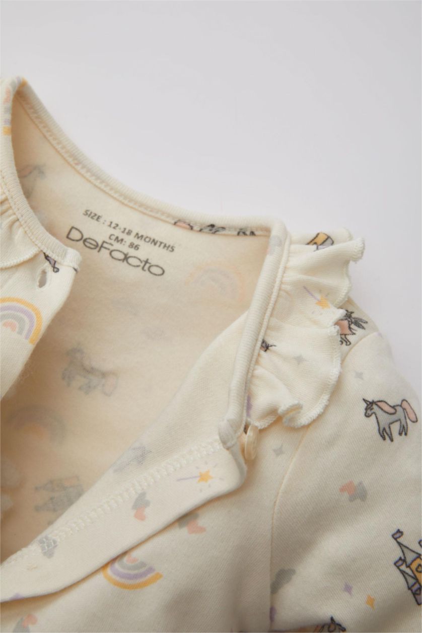 BABY GIRL Ecru Baby Girl Newborn Jumpsuit Hair Band 2 Piece Set