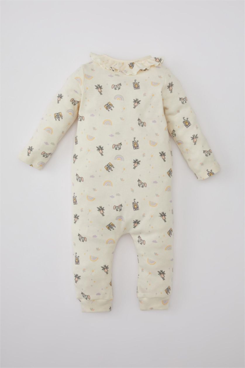 BABY GIRL Ecru Baby Girl Newborn Jumpsuit Hair Band 2 Piece Set