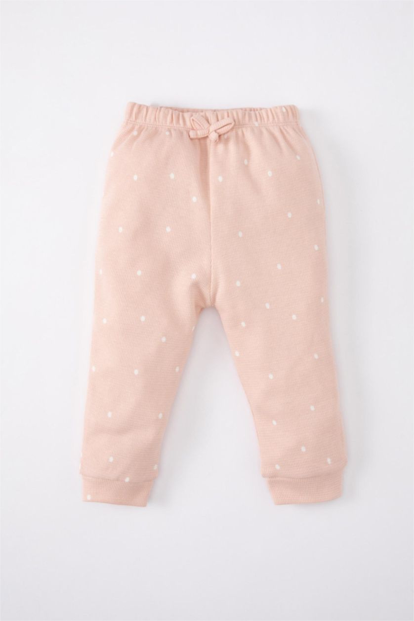 BABY GIRL Rose Baby Girl Polka Dot Waffle T-Shirt Sweatpants 2 Piece Set