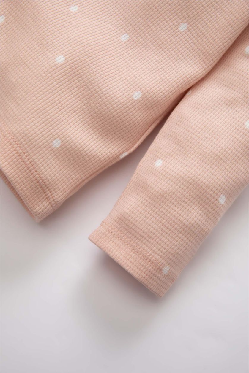 BABY GIRL Rose Baby Girl Polka Dot Waffle T-Shirt Sweatpants 2 Piece Set
