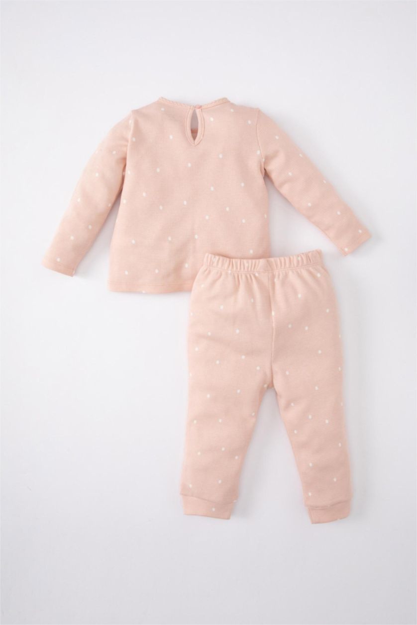 BABY GIRL Rose Baby Girl Polka Dot Waffle T-Shirt Sweatpants 2 Piece Set