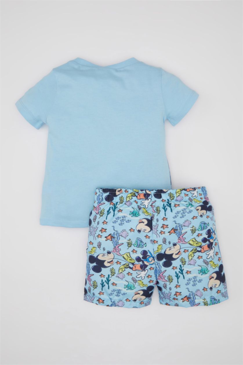 طفل صغير أزرق سيت ولادي تيشيرت وشورت من ديزني ميكي وميني - قطعتين
