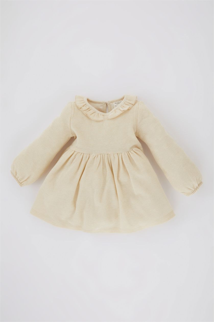 Малыши девочки Бежевый Платье с длинным рукавом для малышей девочек