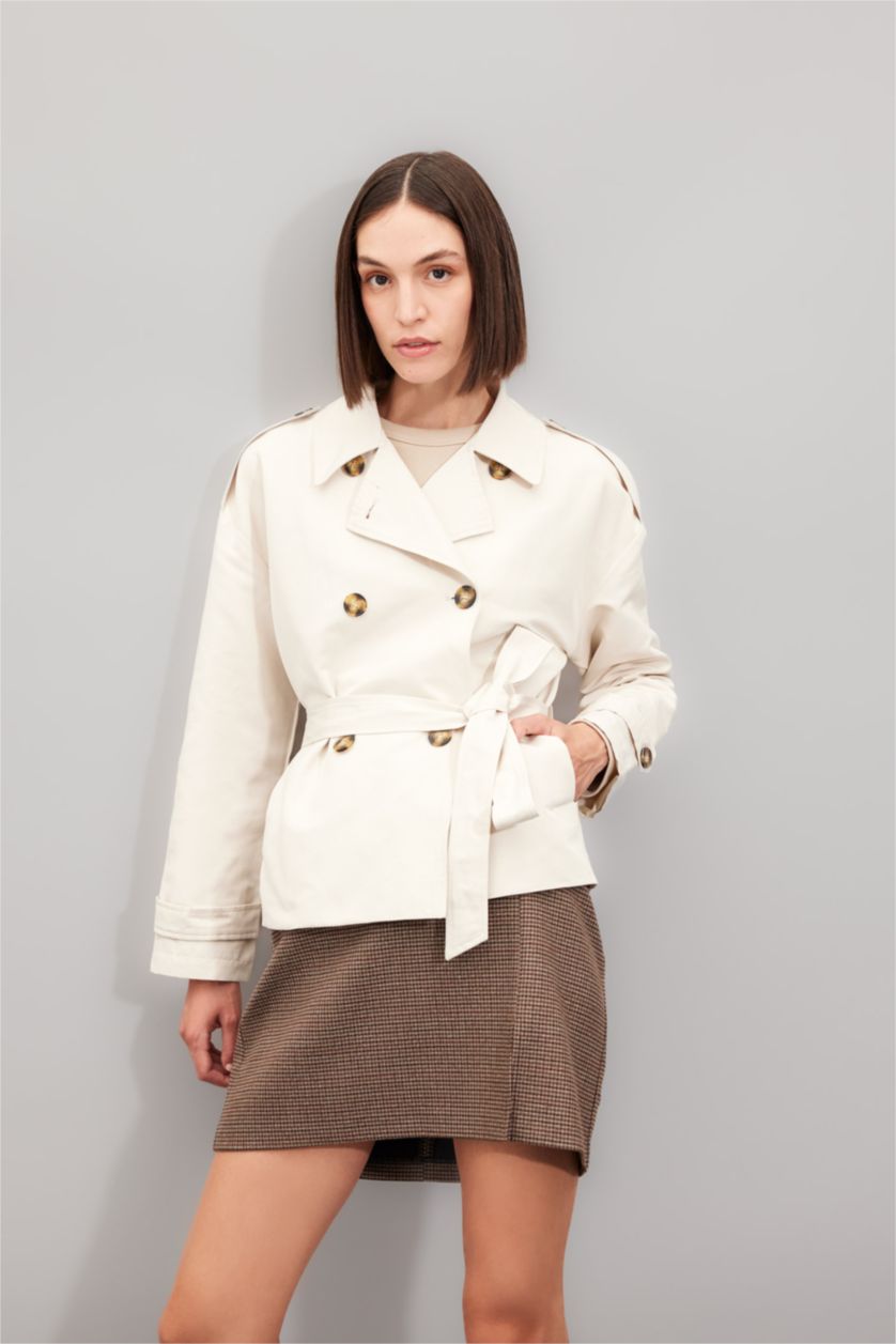 WOMAN Sand Button up Trenchcoat