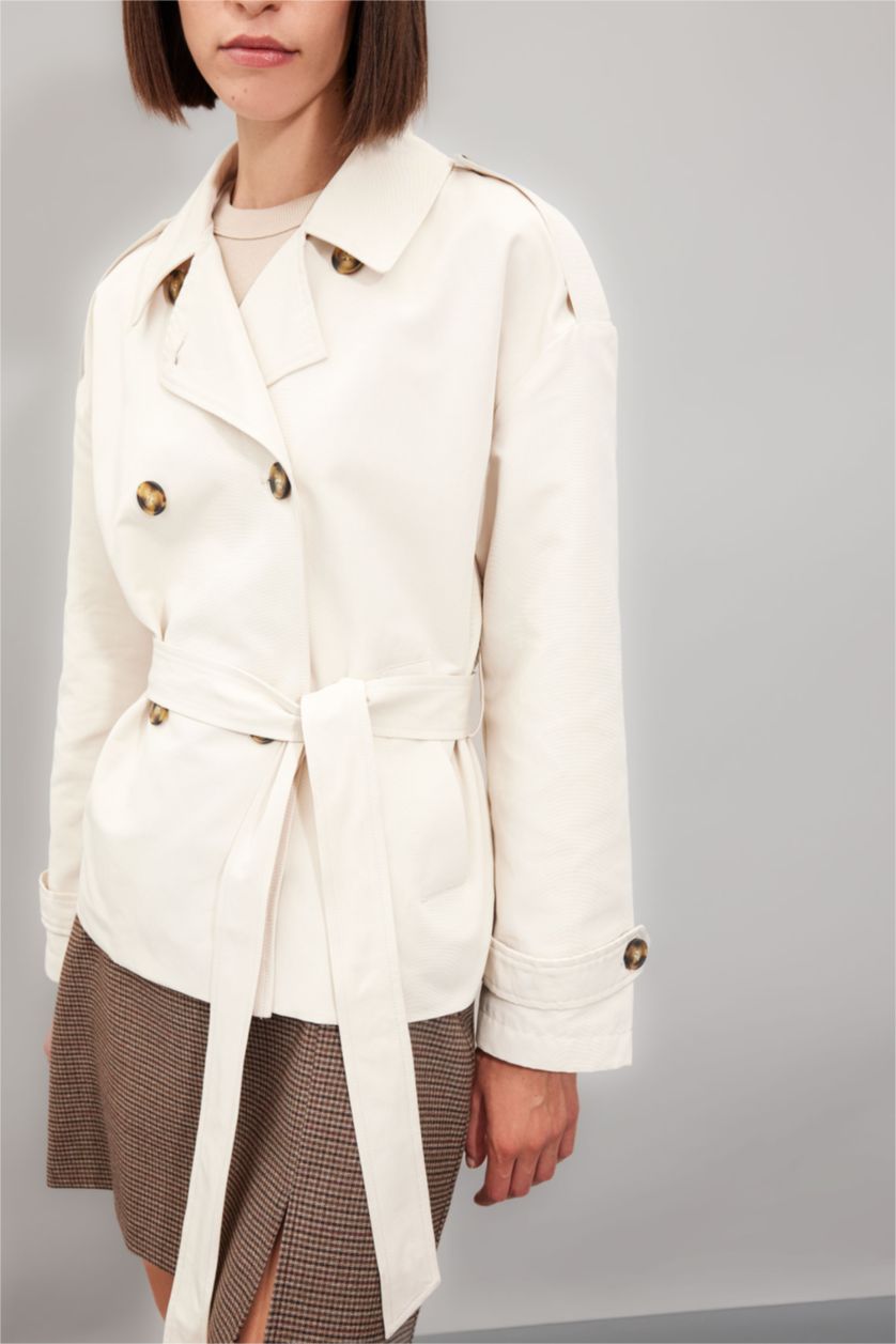 WOMAN Sand Button up Trenchcoat