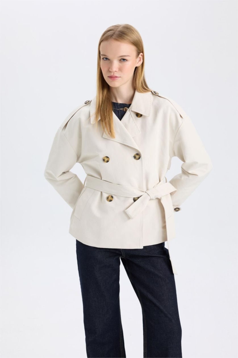 WOMAN Sand Button up Trenchcoat