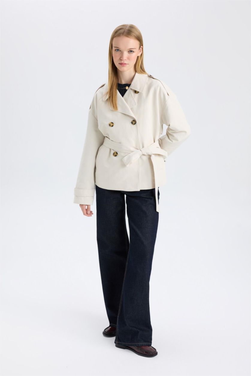 WOMAN Sand Button up Trenchcoat