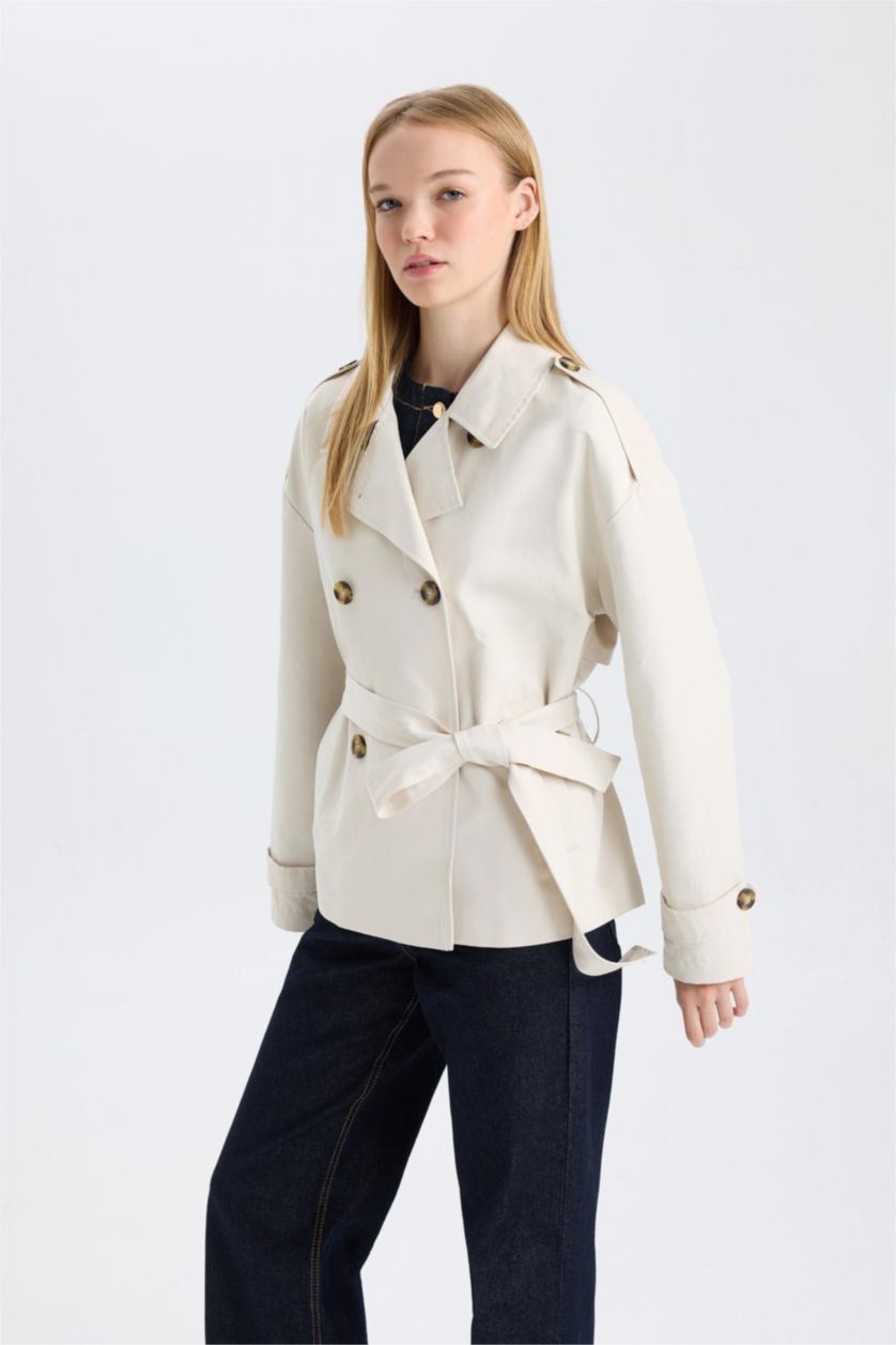WOMAN Sand Button up Trenchcoat