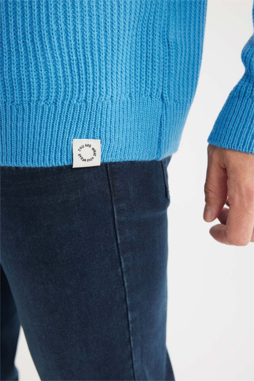 MAN Blue Oversize Fit Knitwear Pullover