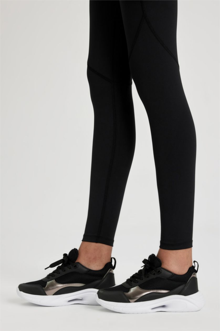 حريمي أسود حذاء رياضي حريمي جلد صناعي برباط