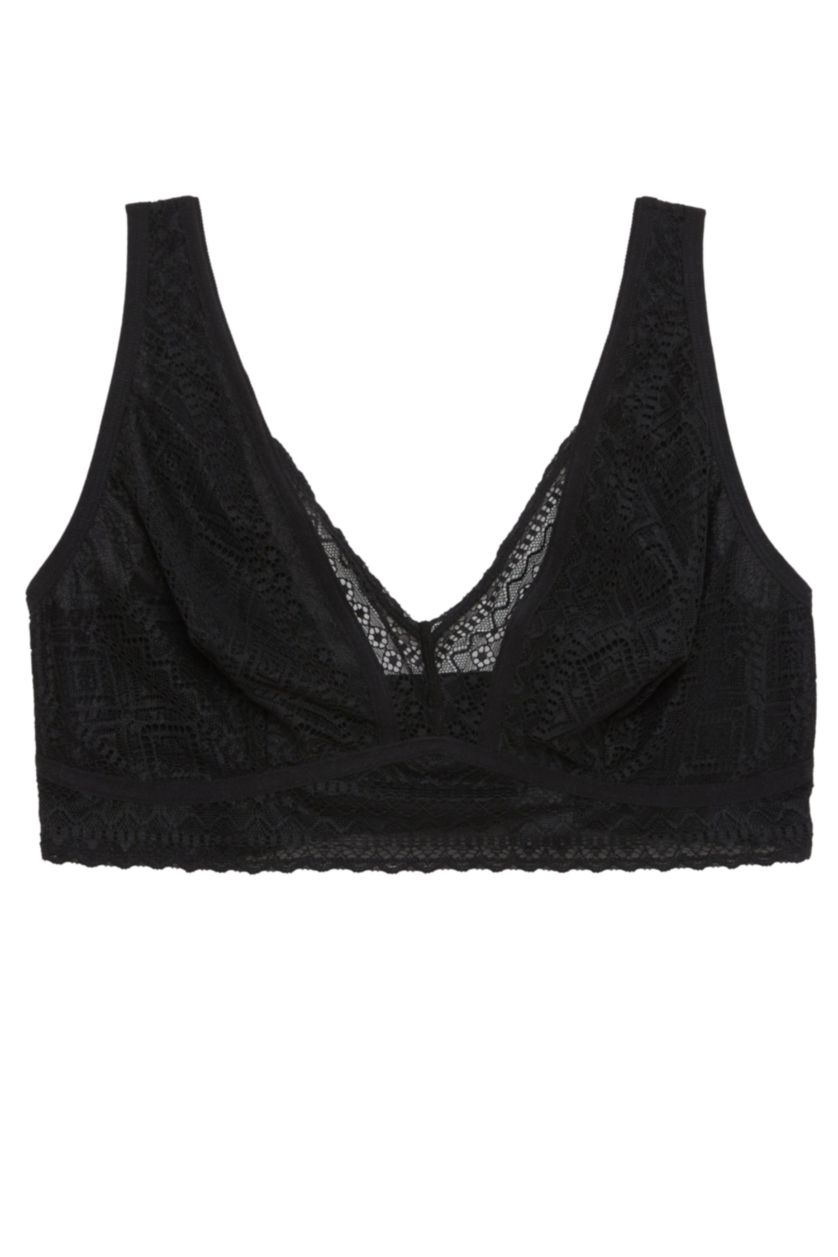 WOMAN Black Fall in Love Lace Minimizer Padless Bra
