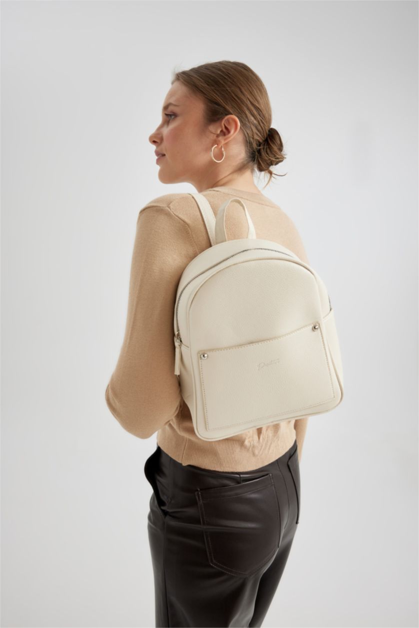 Kadın Bej Kadın Suni Deri Sırt Çantası