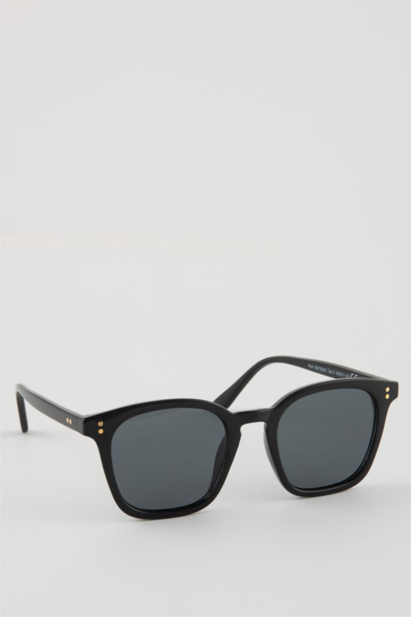 FEMME Noir Lunettes de Soleil Carrées en Plastique pour Femme