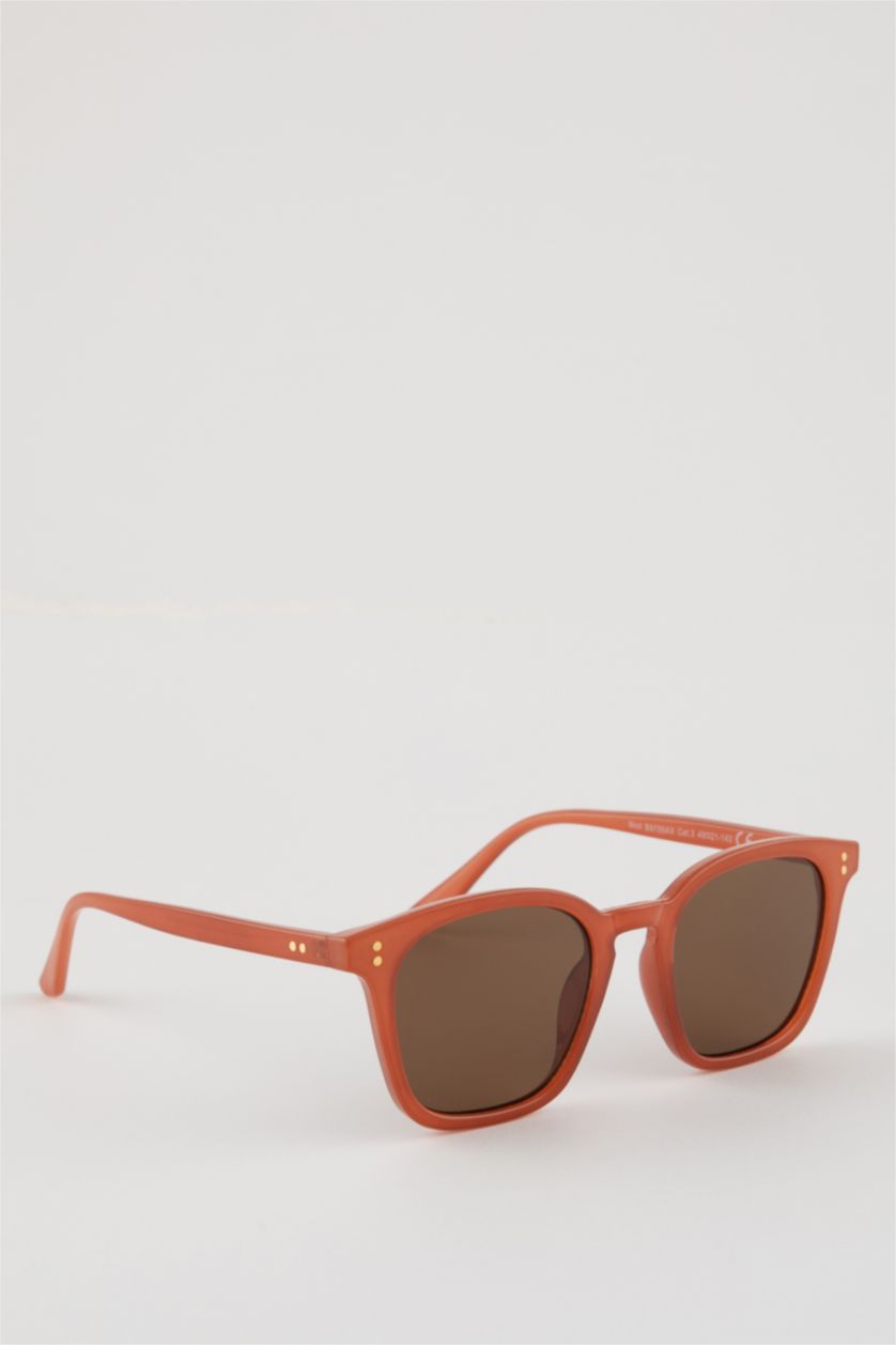WOMAN Light Brown Woman Square Plastic Sunglasses