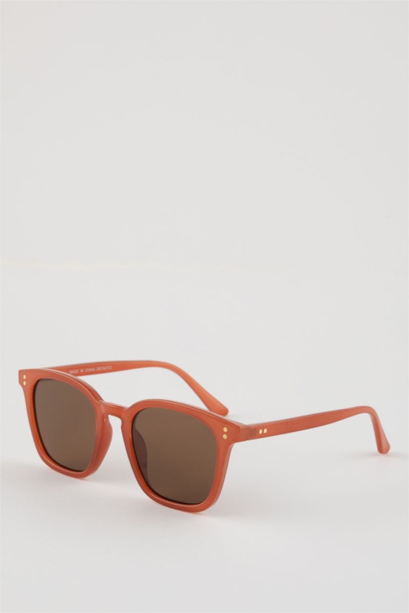 WOMAN Light Brown Woman Square Plastic Sunglasses