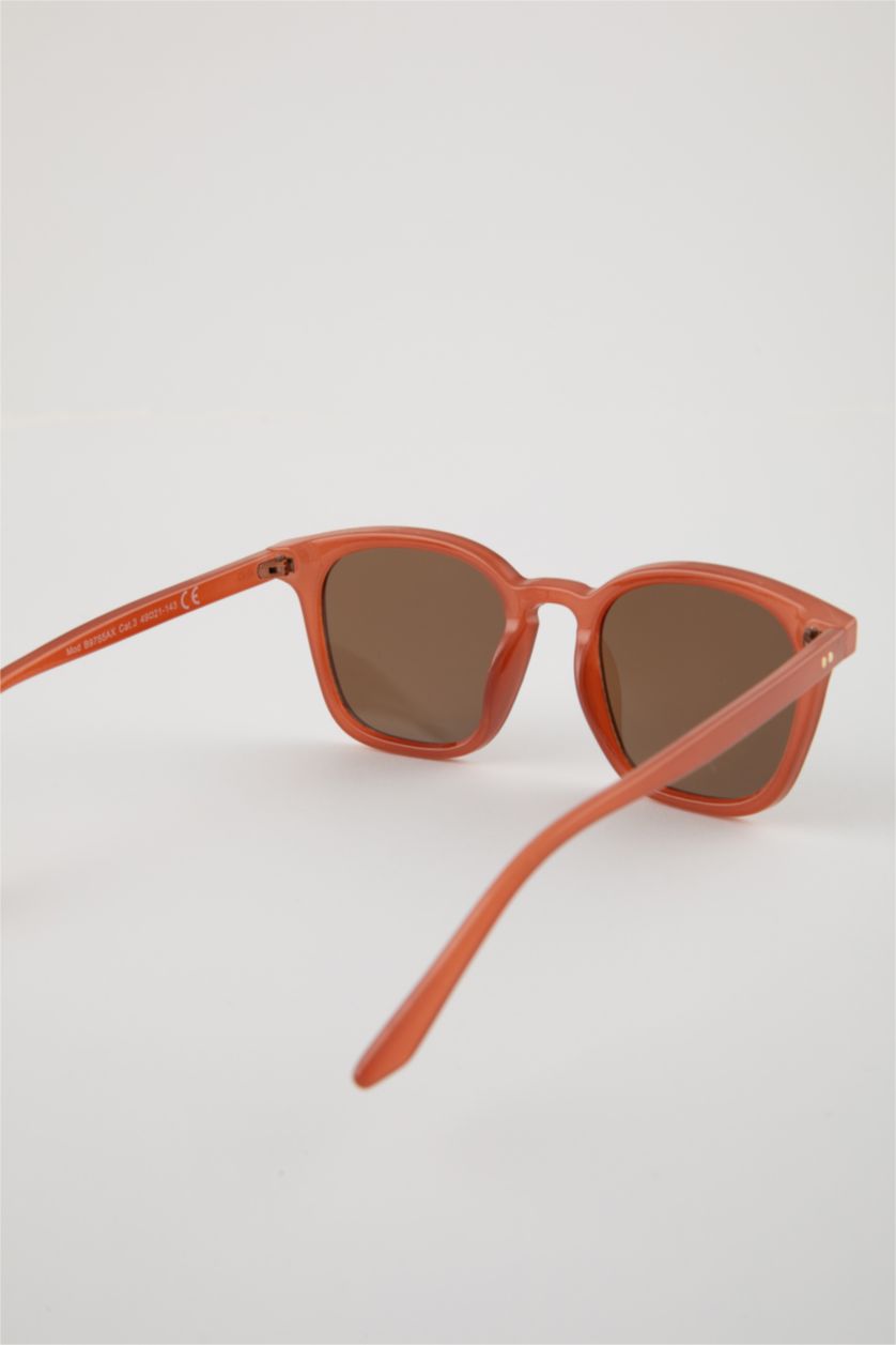 WOMAN Light Brown Woman Square Plastic Sunglasses