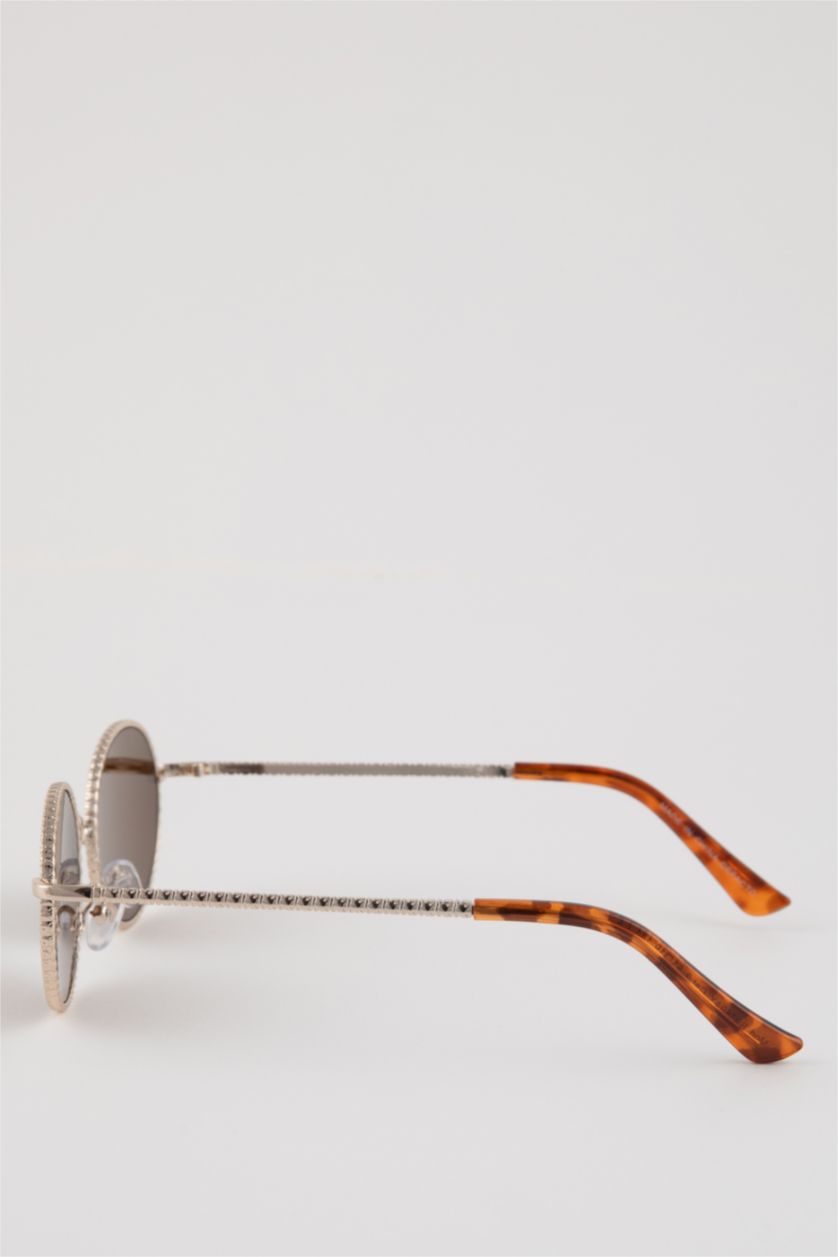 Женщины Золотой Солнцезащитные очки круглые для женщин