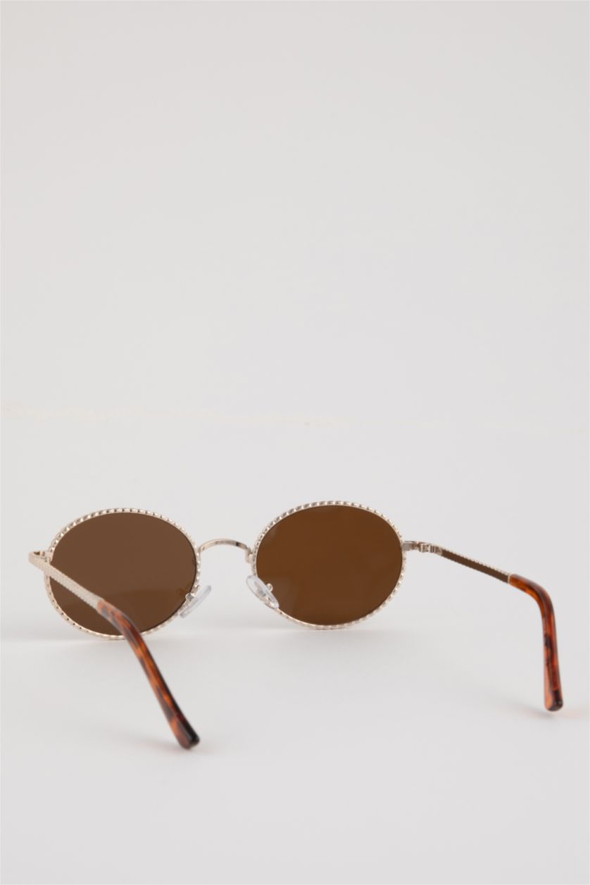 Женщины Золотой Солнцезащитные очки круглые для женщин