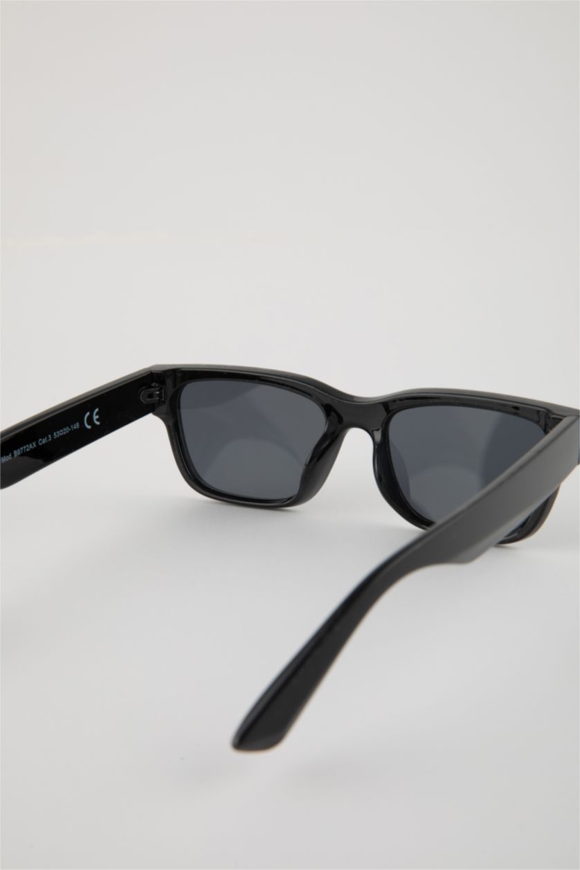 WOMAN Black Woman Rectangular Plastic Sunglasses