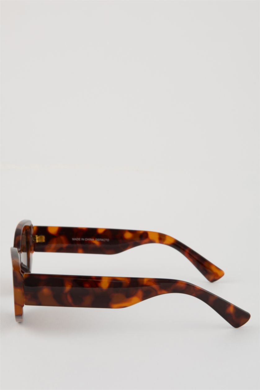 FEMME Marron Lunettes de Soleil Rectangulaires en Plastique pour Femme