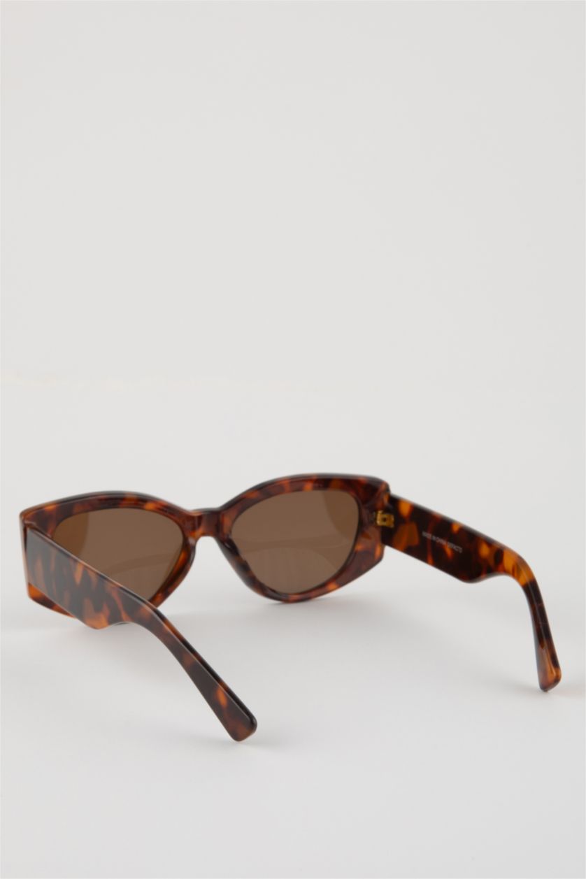 FEMME Marron Lunettes de Soleil Rectangulaires en Plastique pour Femme